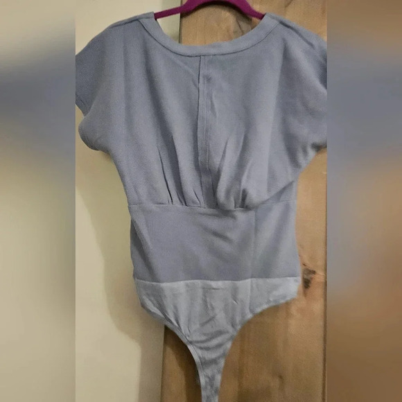 HEYSON Flatter Me Thermal V-Neck Bodysuit -Misty blue size small. NWT - Picture 5 of 13
